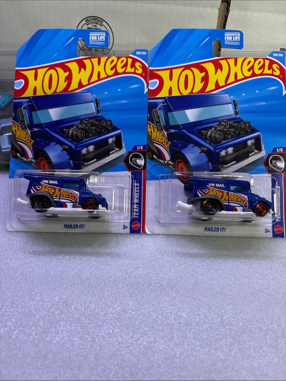 Hot wheels Mailed It! HW Mail Blue Die-Cast Toy Truck lot of 2
